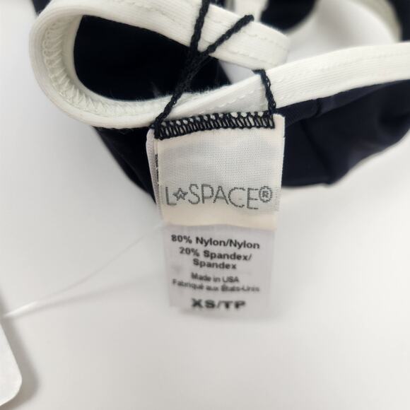 L*Space Pamela Bikini Top in Black Cream Size XS NWT Racerback - Picture 6 of 6